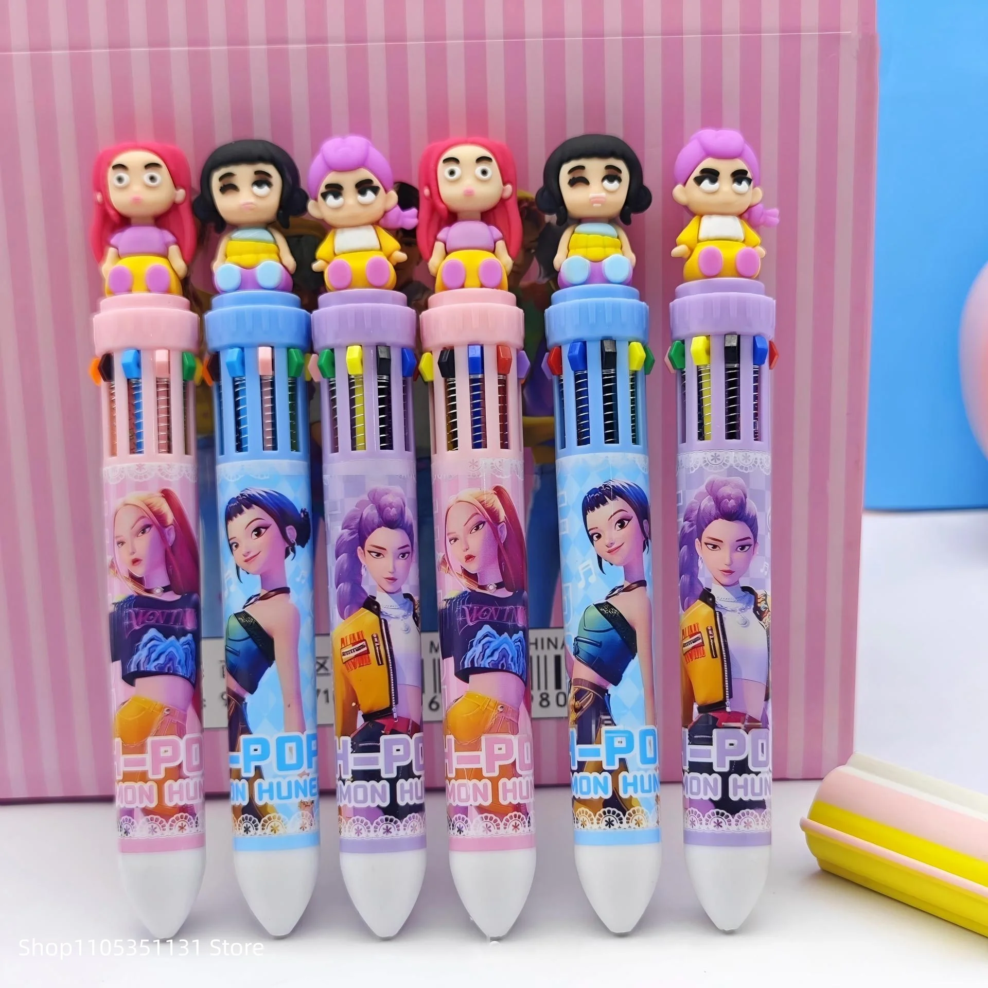 

Anime Gilrs Lumi Mila Zoi K-pop Theme 10in1 Multicolor Ballpoint Pen Writing Journaling Marking School Office Stationery Gift