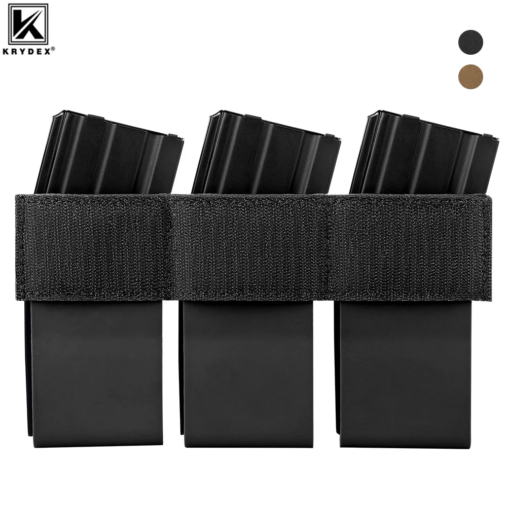 KRYDEX Elastic 5.56 Triple Mag Insert 7.62 Magazine Pouch For Tactical D3CR Chest Rig FCPC Vest Placard Kangaroo Shooting Hunt