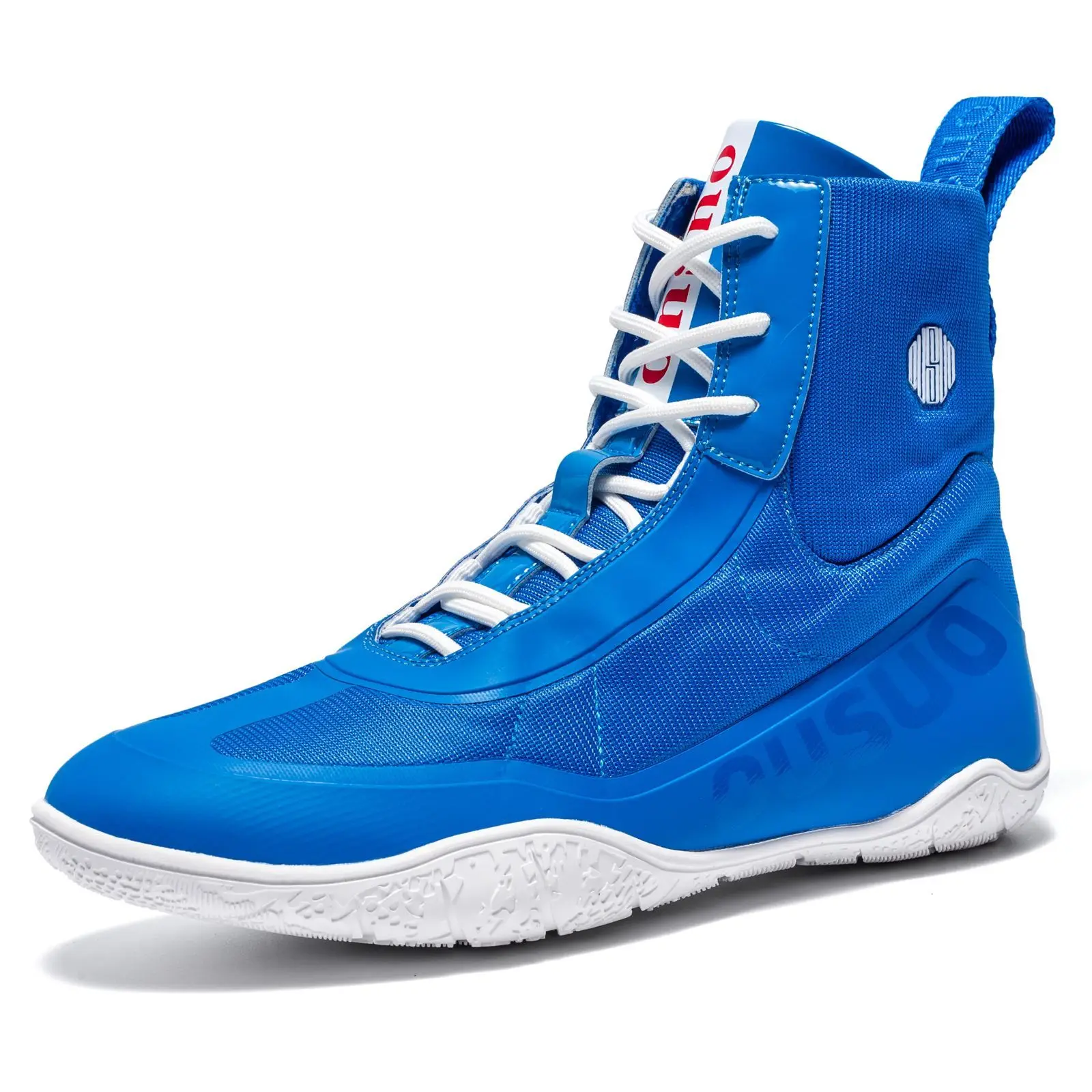 

Боксерские кроссовки большого размера 40-47 для мужчин, высокие, нескользящие, амортизирующие, для тренировок по боксу и единоборствам