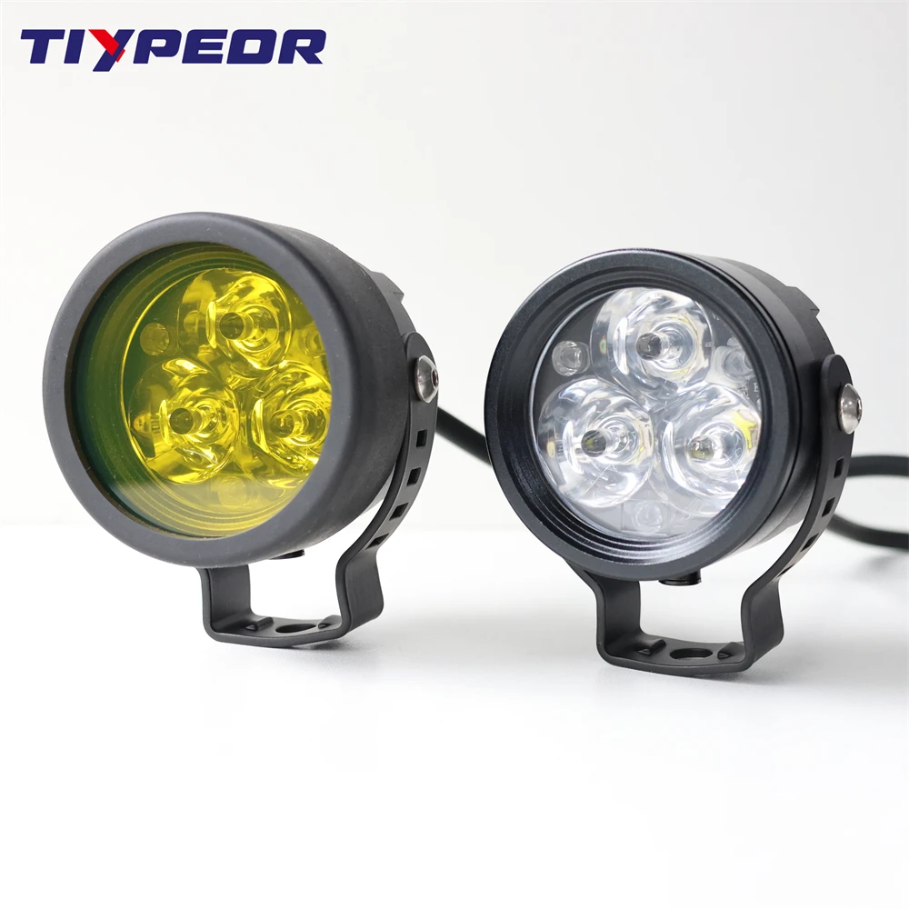 TIYPEOR Upgrade Brighter 30W CNC Aluminum IP68Waterproof Auxiliary Fog Motorcycle Driving LED Spotlight Headlight For Off-Road