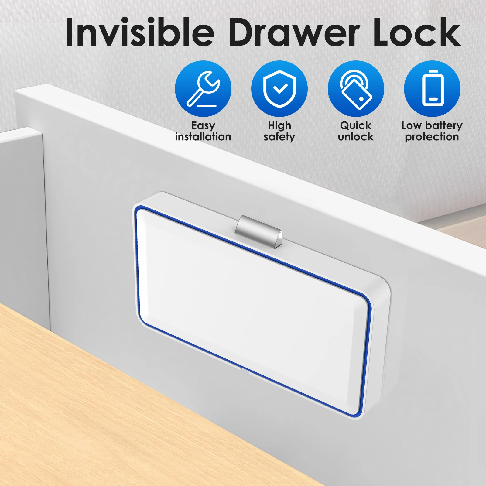 Cabinet Lock Smart NFC RFID Electronic DIY Child Safety Baby Proofing Lock for Cabinet Drawer Locker Cupboard Closet Sensor Lock