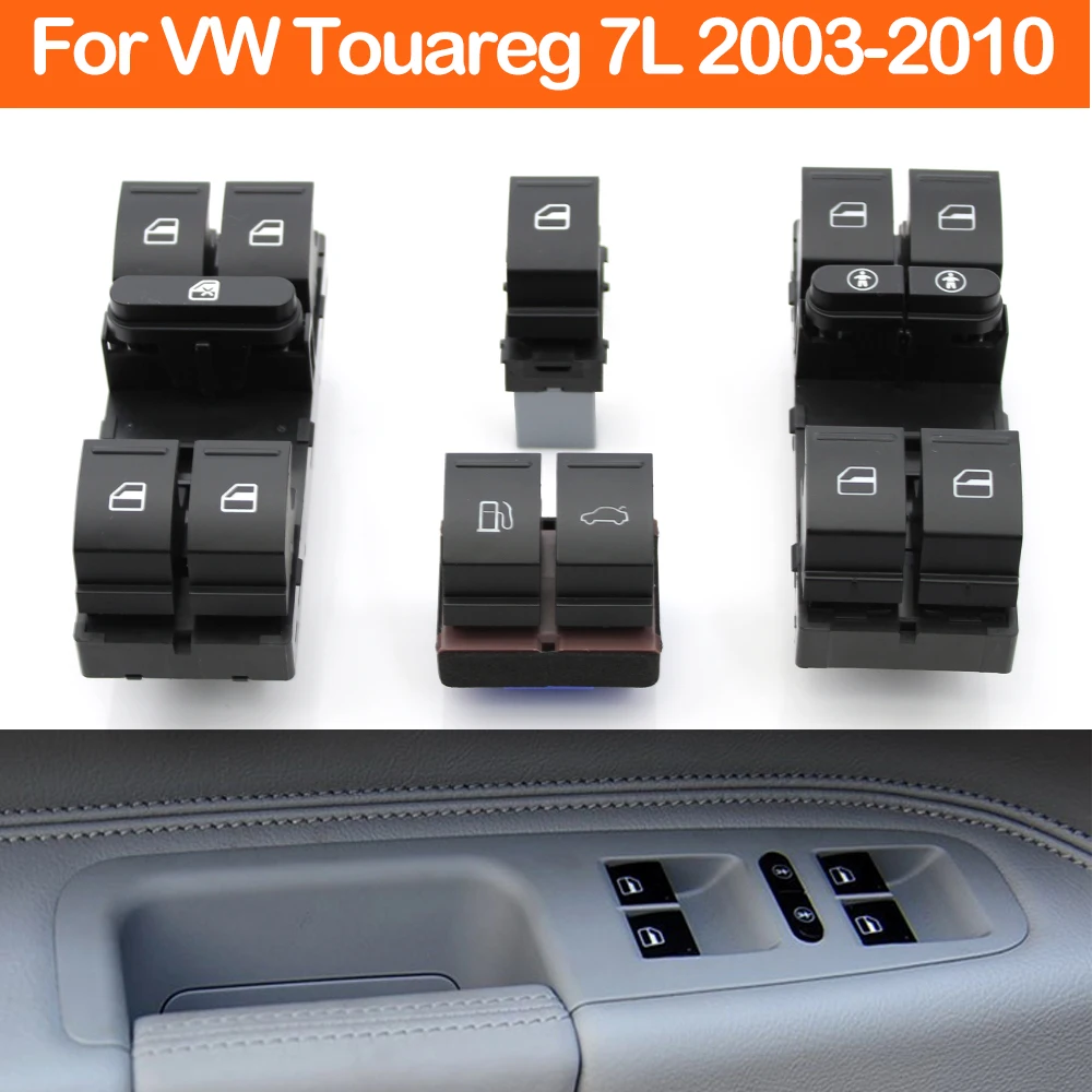 Car Electric Power Window Control Switch Fuel Tank Unlock Trunk Switch For Volkswagen VW Touareg 7L 2003-2010 7L6959857E