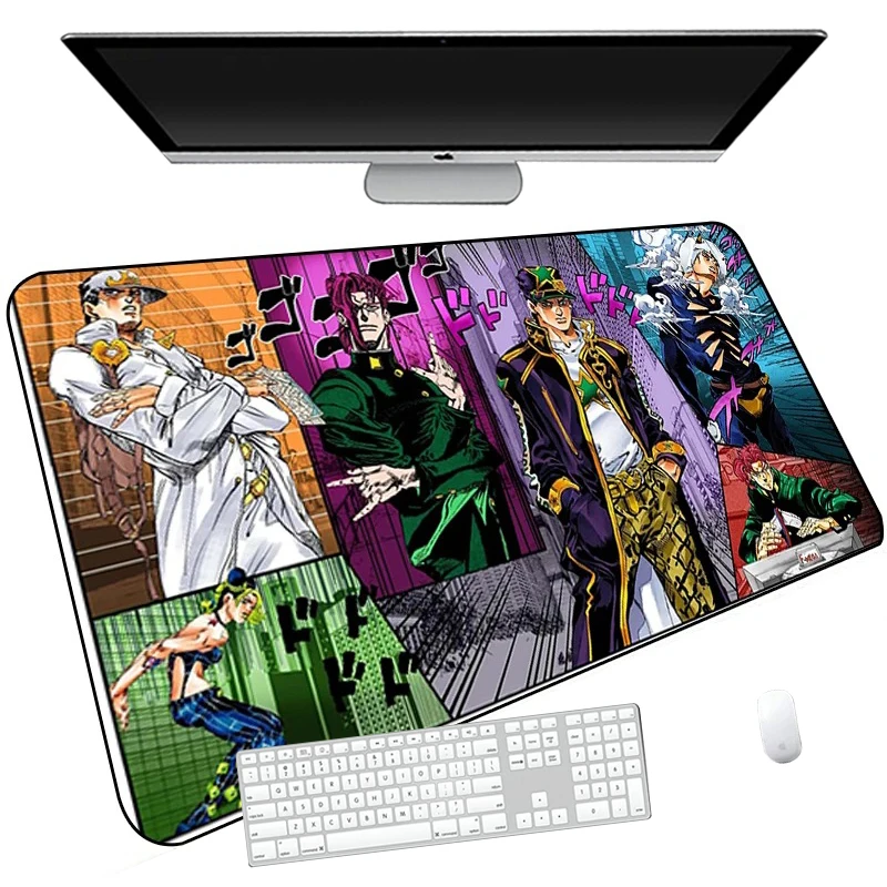 PC Gamer Joseph Joestar Mouse Pad Cabinet Keyboard Gaming Accessories Jojo Bizarre Adventure Laptop Rug Large Lock Edge Mousepad