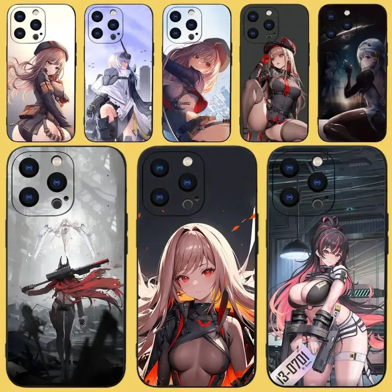 N-Nikke Game Phone Case For iPhone 15,14,13,12,11 Plus,Pro,Max,XR,XS,X,7,8 Plus,SE,Mini Black Silicone Soft