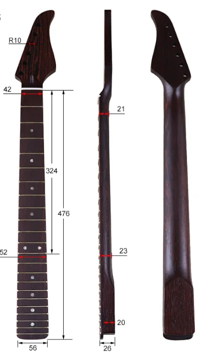 Electric guitar neck 22 frets wenge wood neck cow bone pillow electric guitar neck DIY modification