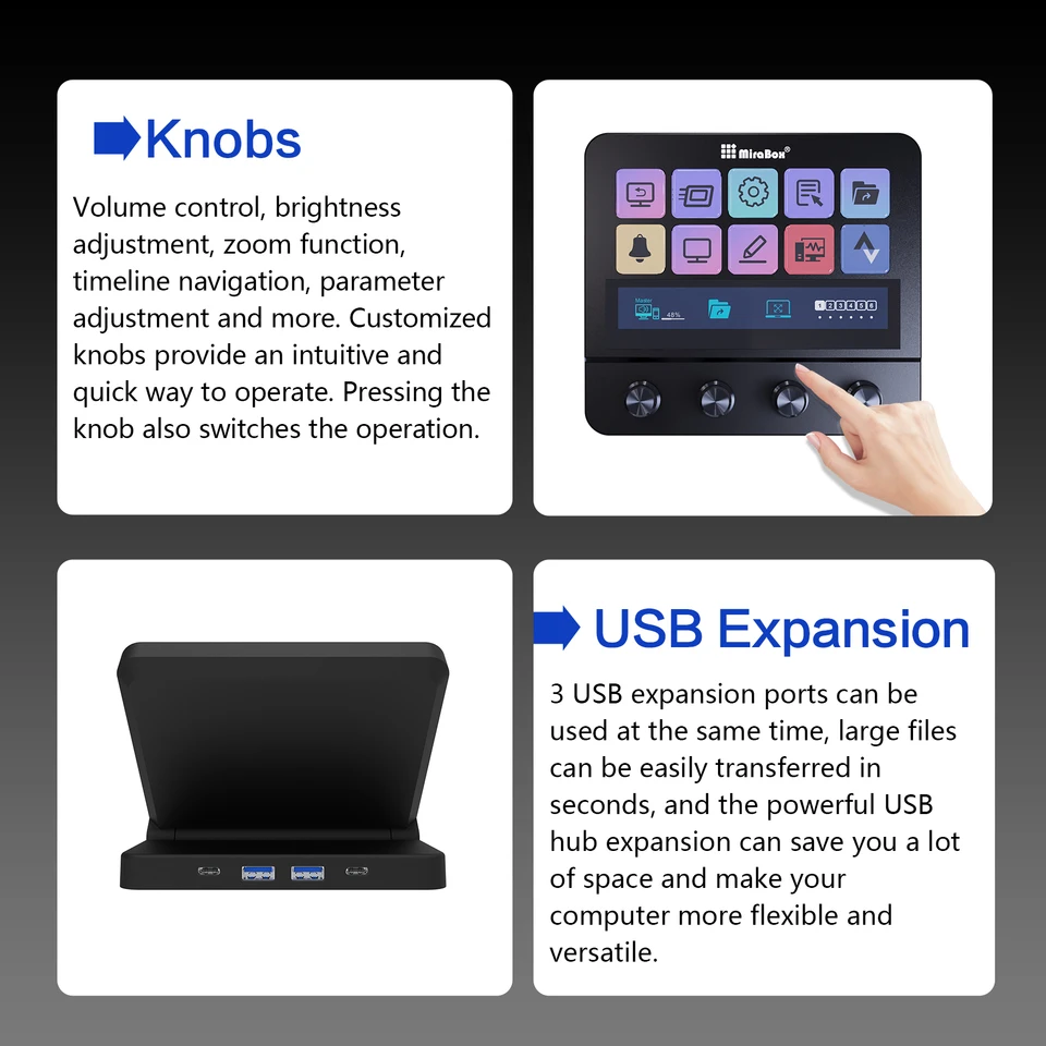 Mirabox N4 Stream deck 10 LCD Keys Button Live Console Mini Keypad