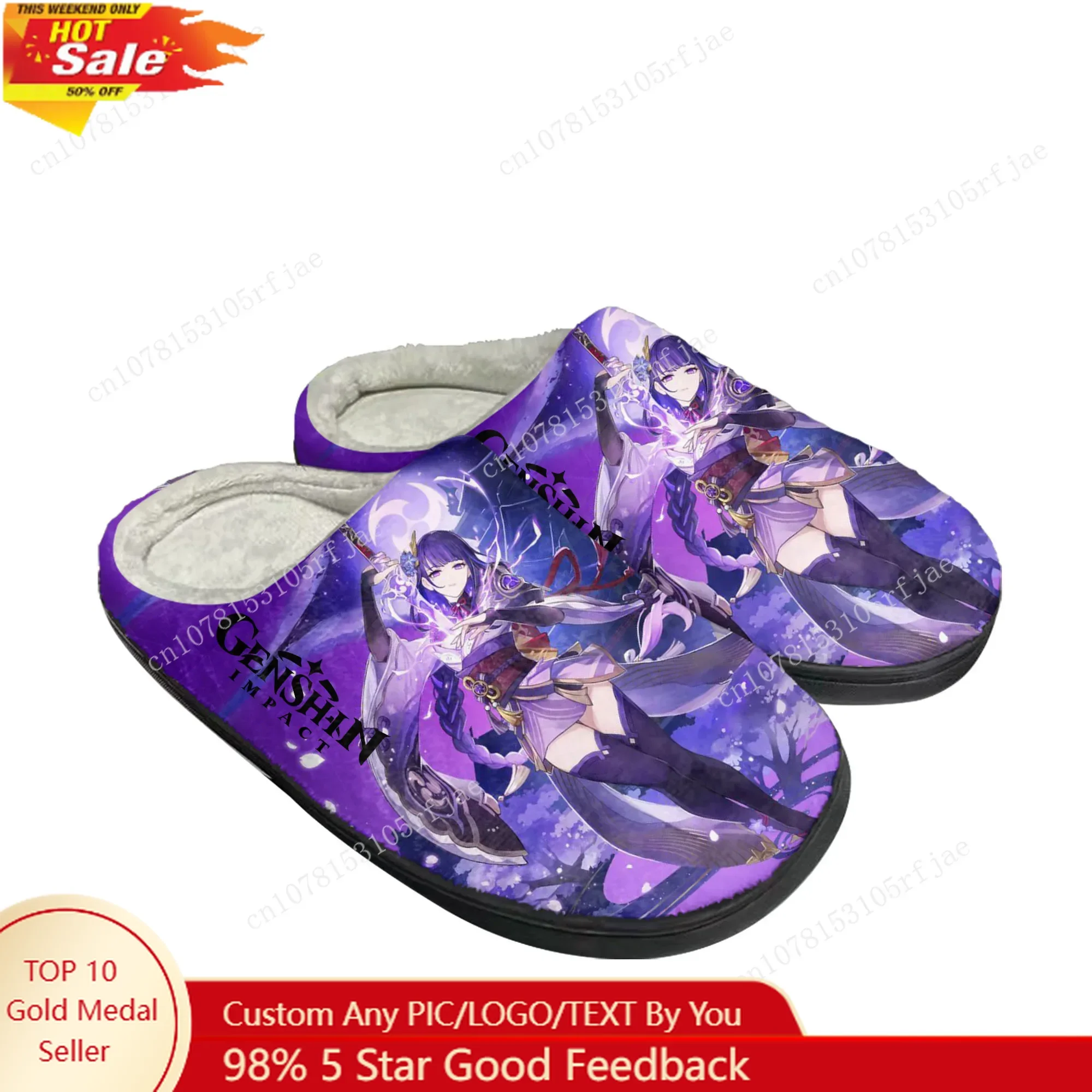 

Anime Cartoon Game Genshin Impact Home Cotton Slippers Mens Womens Plush Bedroom Casual Keep Warm Shoes Tailor Made Slipper