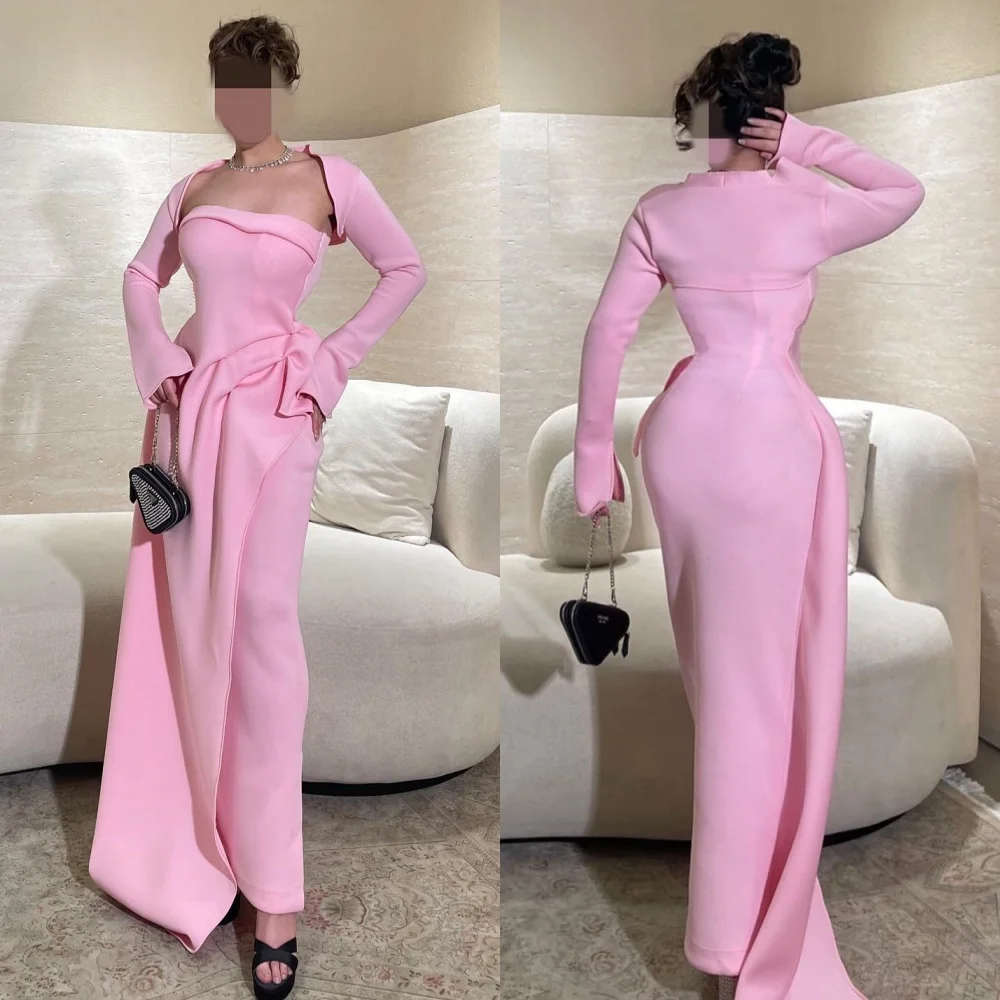 

Customized Formal Modern Style Jersey Pleat Ruched Straight Off-the-shoulder Midi Dresses Bespoke Occasion Dresses Elegant Retro