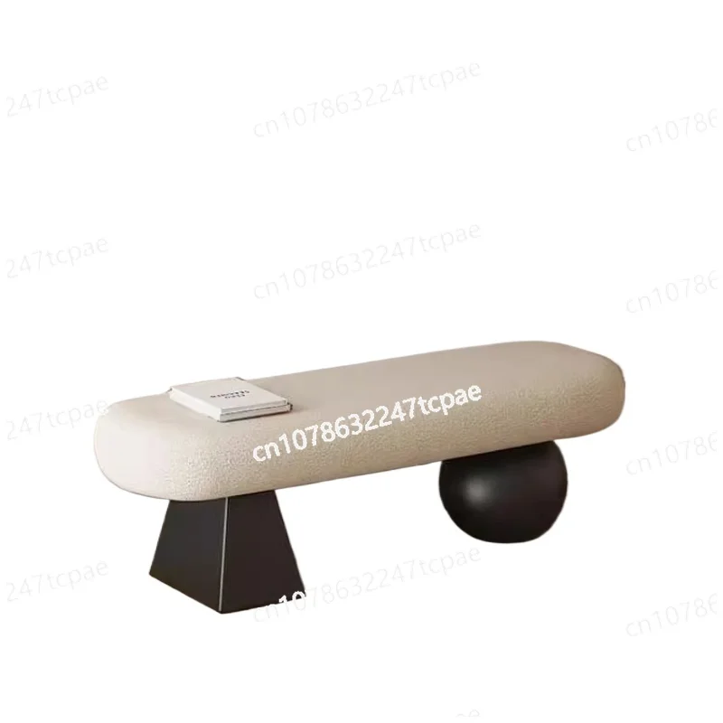 

‌Nordic Solid Wood Entryway Bench‌ - Multi-Functional Living Room Stool, Designer Bedside Ottoman with Storage for Home/Entryway