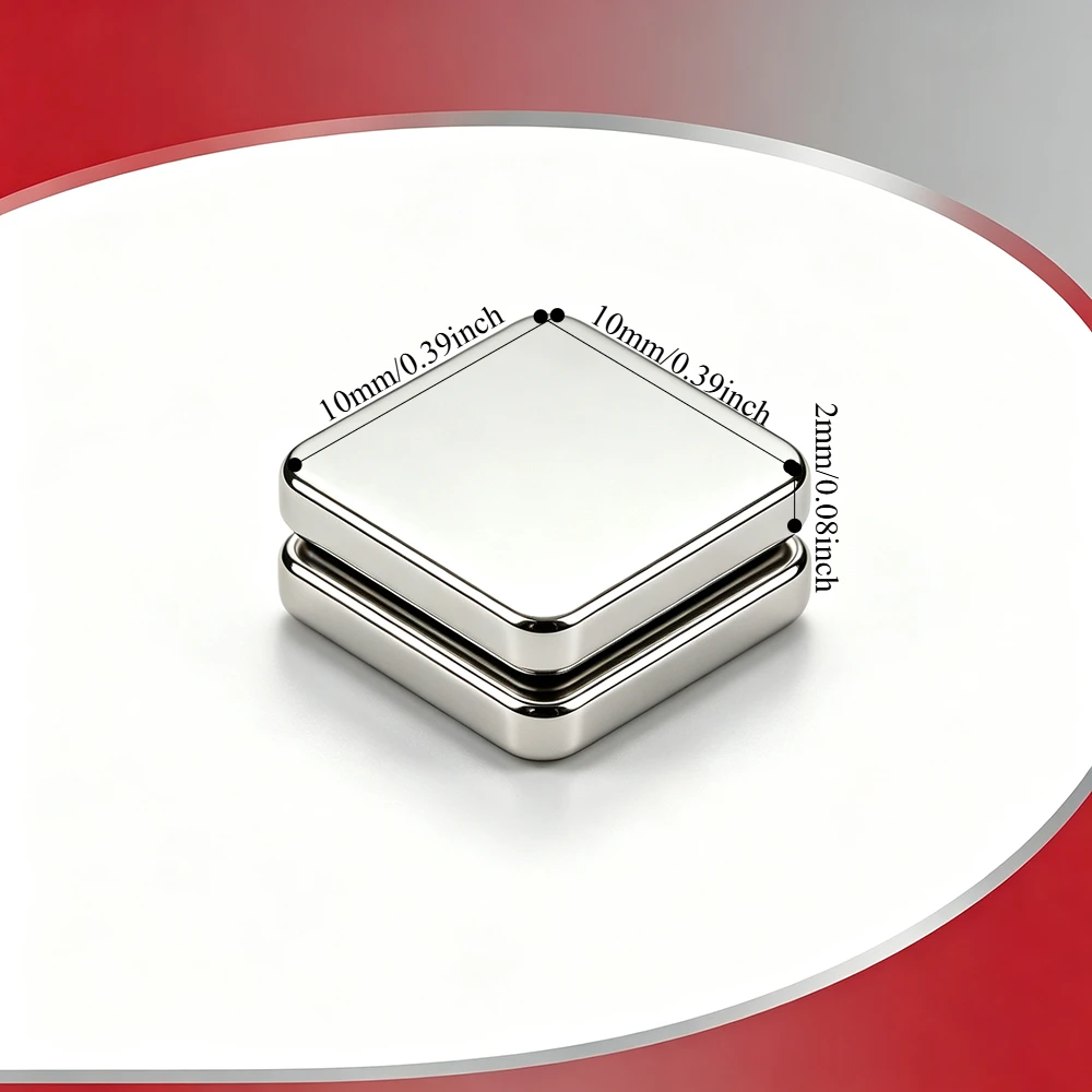 10x10x2mm Square Block Small Flat Magnets Versatile Application Sheets for Fridge Whiteboard Office DIY Craft Hardware Project