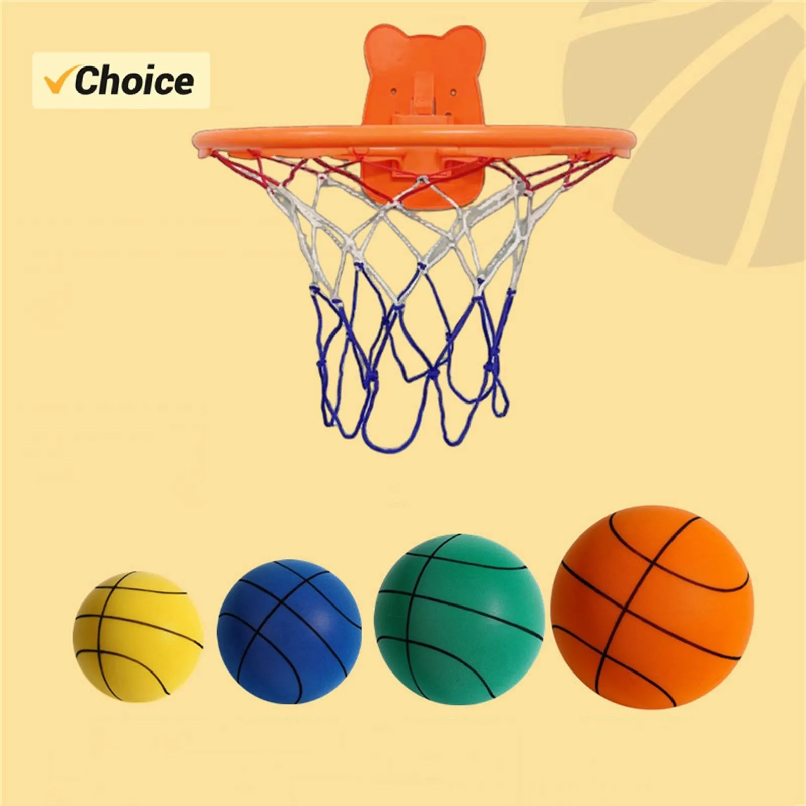 

Hot Size 7 Basketball Flocking Silent Basketball Sports PU Elastic Racket Ball Waterproof No Residue Indoor Training Silent Ball