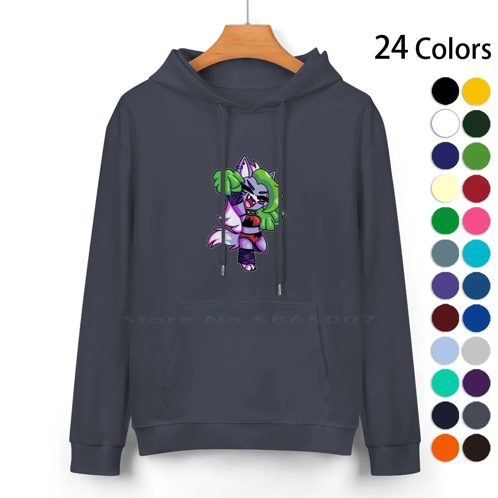 What The Roxanne Doing Cotton Hoodie Sweater 24 Colors Fnaf Security Breach Roxanne Wolf 100% Cotton Hooded Sweatshirt For