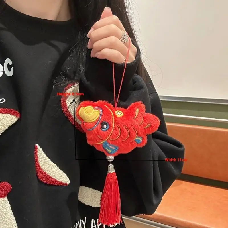 Cute Cartoon New Year's Plush Decoration Pendant Keychain Kawaii Pony New Year Decoration Stuffed Doll Toys Backpack Pendant