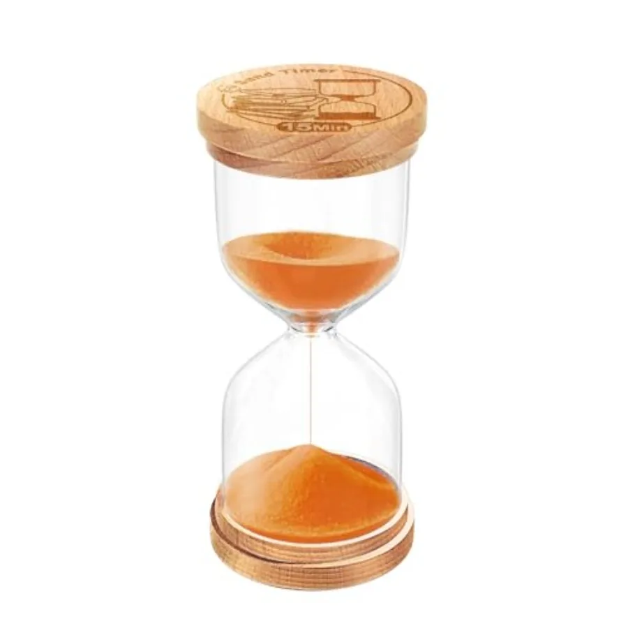

Wooden Sand Timer, Hourglass Small Sand Clock Reloj De Arena for Desk Decor Kitchen Classroom Office Study Home Decoration