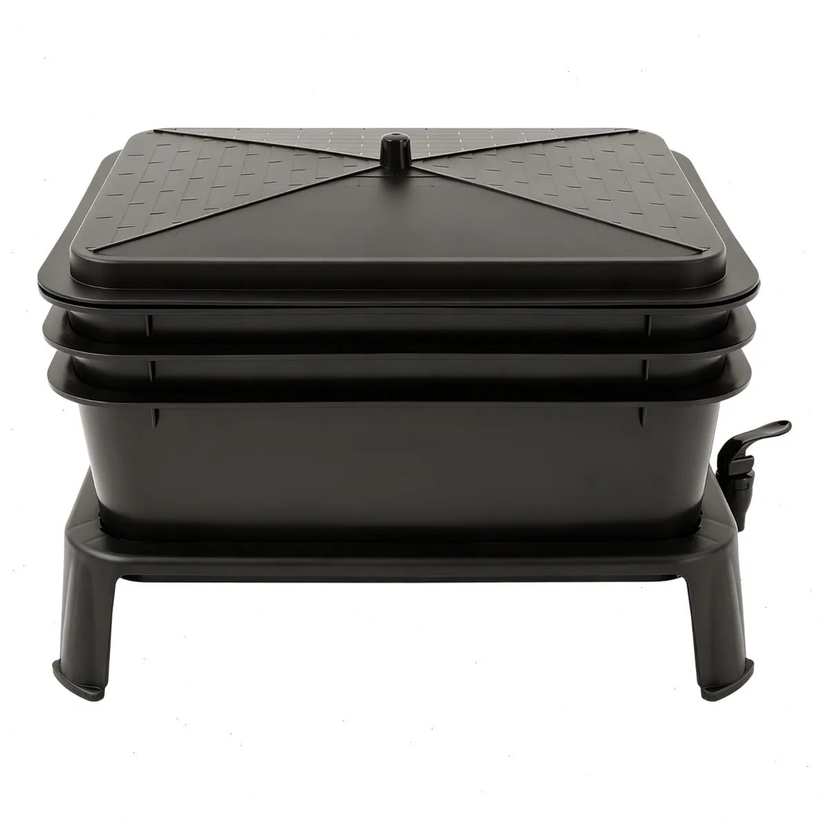 Composting Bin Outdoor, 3-Tier Worm Farm Vermicomposting Box, 30L Large Stackable Black, Food Waste Recycle, Liquid Fertilizer Tap, For Garden Balcony Patio, Safe PP Material, Easy Maintenance, Odorless Design