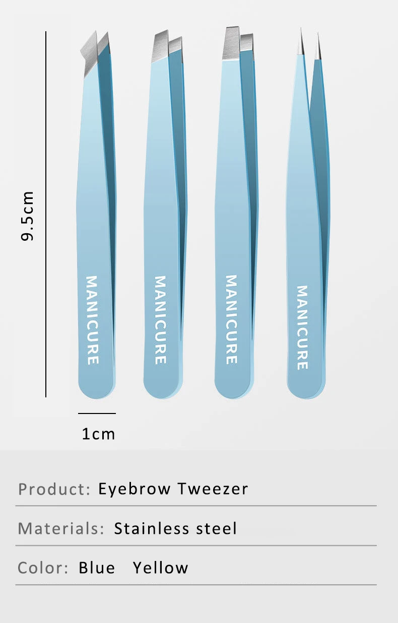 Augenbrauen Pinzette bunte Haare Schönheit feine Haare Puller Edelstahl schräg Augenbrauen Clips Entfernung Make-up-Tools – Detail 18