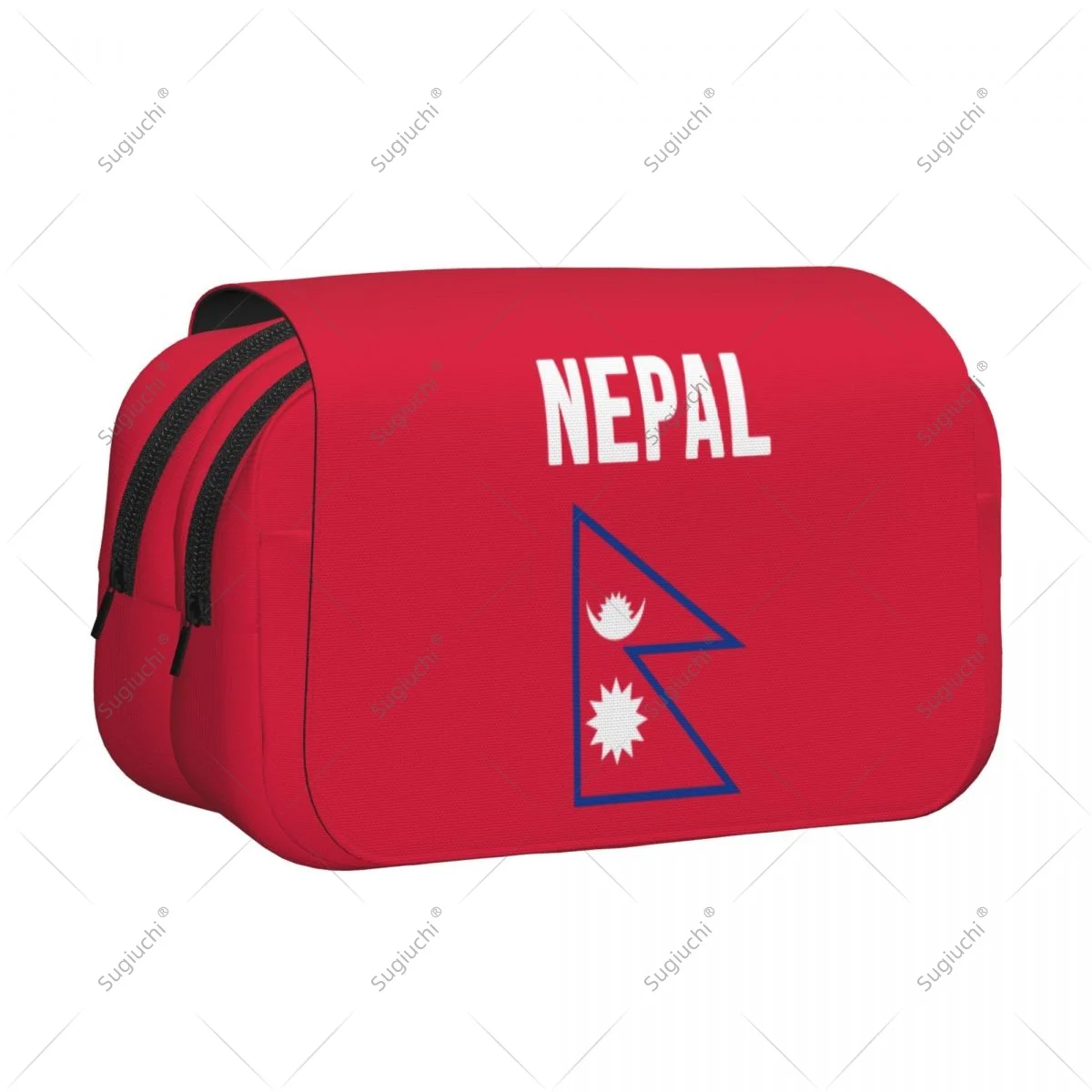 Pencil Case Scissors Bags 3D Nepal Flag Double-layer Oxford Cloth Stationery Storage Pen Box Case