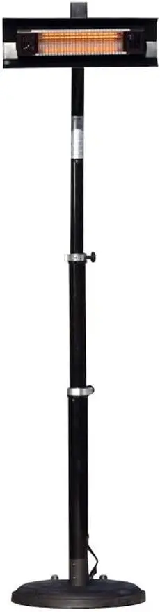 Telescoping Offset Pole Mounted Infrared Patio Heater With Wheels 1500 Watt Indoor Outdoor Powder