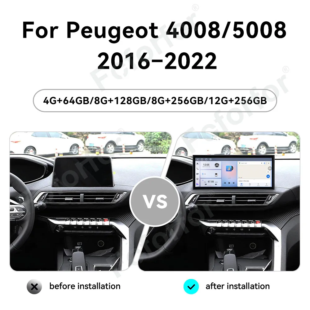 

Wireless CarPlay Android 15 Car Radio 15.8 Inch Touch Screen GPS Navigation Stereo Audio Player For Peugeot 4008/5008 2016-2022