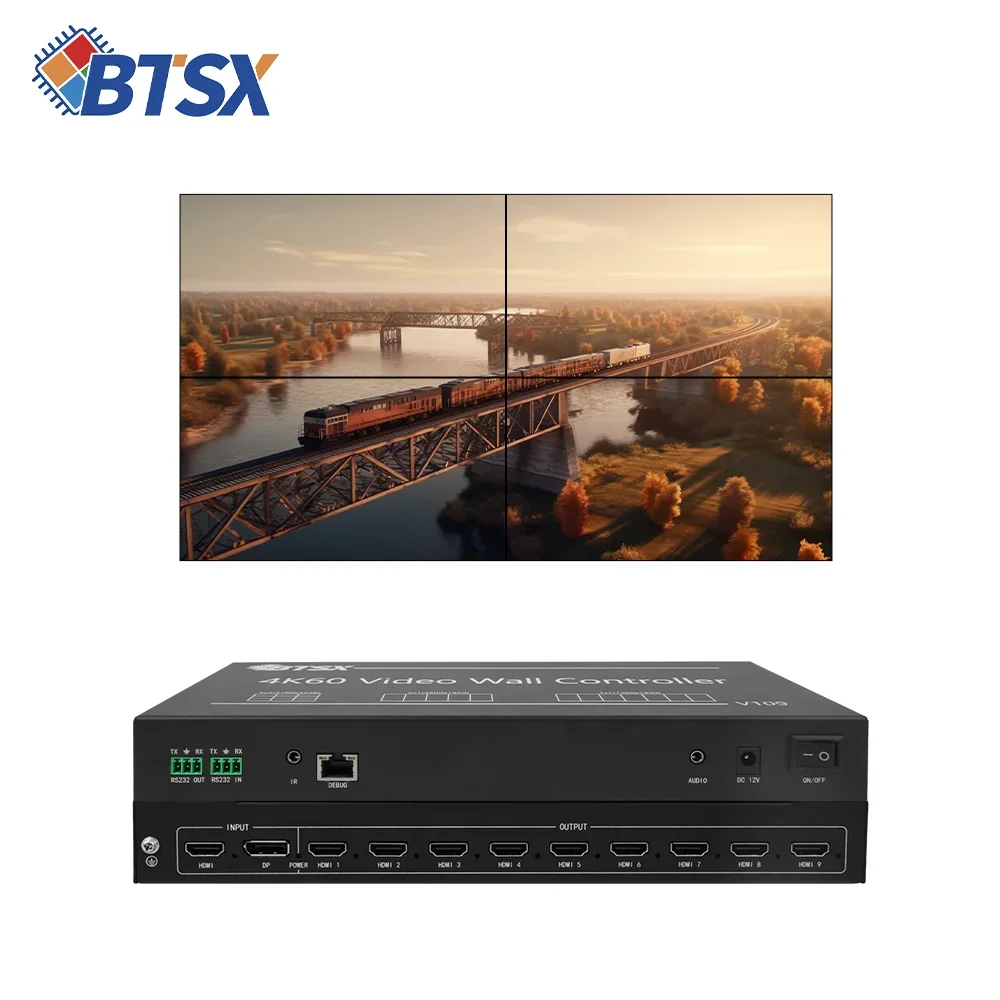 

Контроллер для видеостен 4K HDMI 1X6, 1X7, 1X8, 2X1, 3X1, 8X1 для сращивания телевизоров