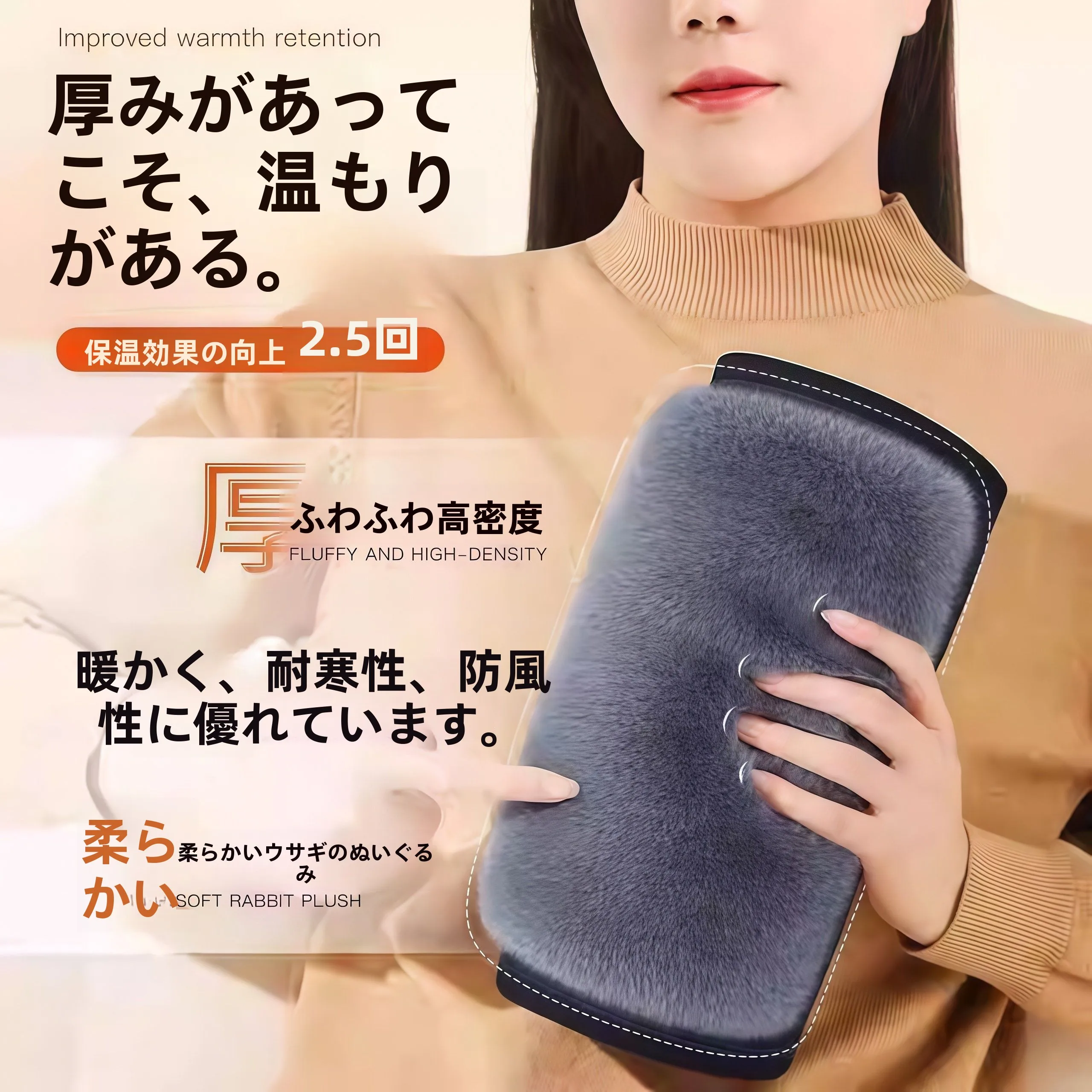 厚手のフリース裏地付きロングチューブ膝パッド-男女兼用-関節保温-レッグプロテクター-男性と女性-高齢者向け-秋冬の寒さ対策