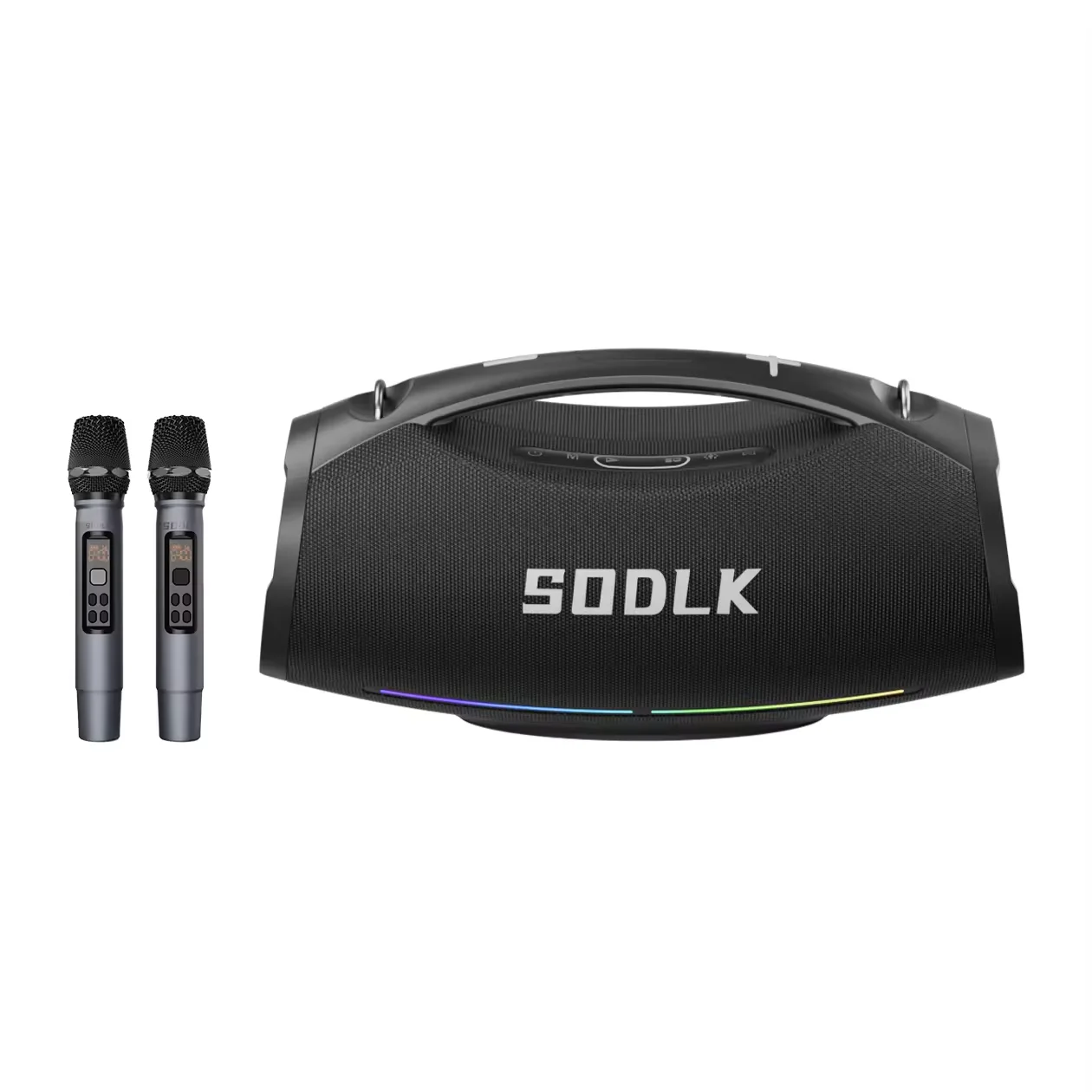 SODLK S1615 Portable Speaker, DSP EQ Sound With Dual Wireless Microphones, TWS Pairing For Parties