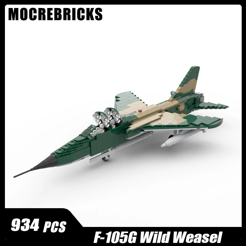 Serie militar MOC F-105G Wild Weasel Fighter Bombers colección de bloques de construcción Mini Kits modelos DIY ladrillos para niños juguetes regalos