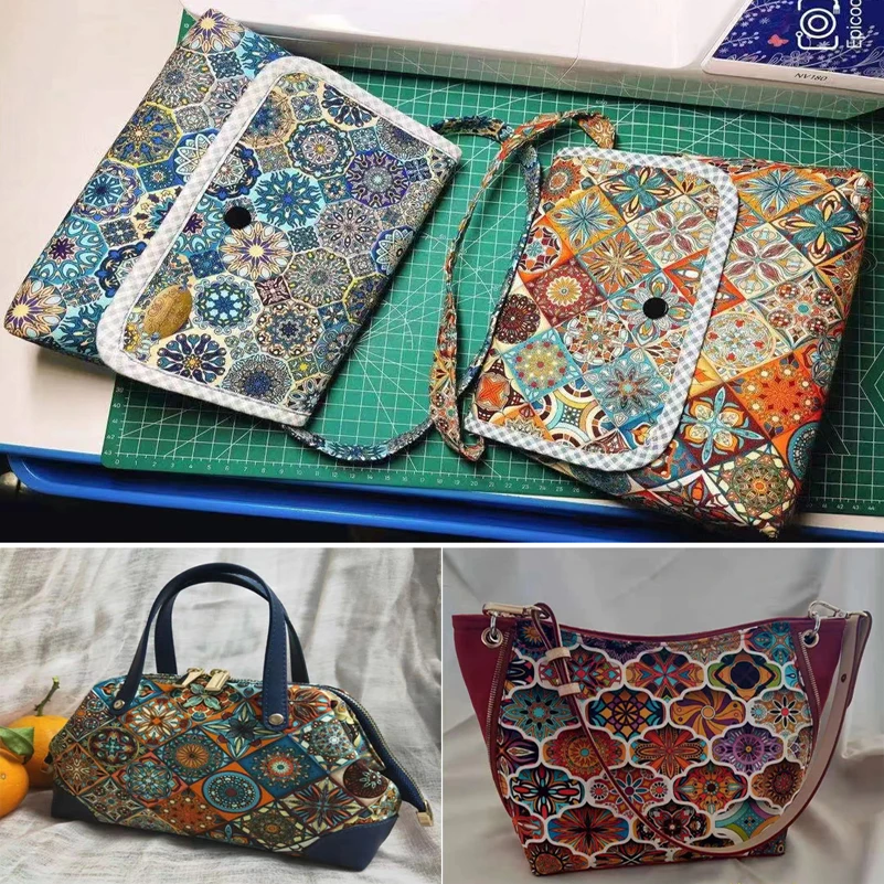 Tkanina bawełniana Mandala nadruk w stylu Boho czeski DIY Handmade do szycia na pół metra