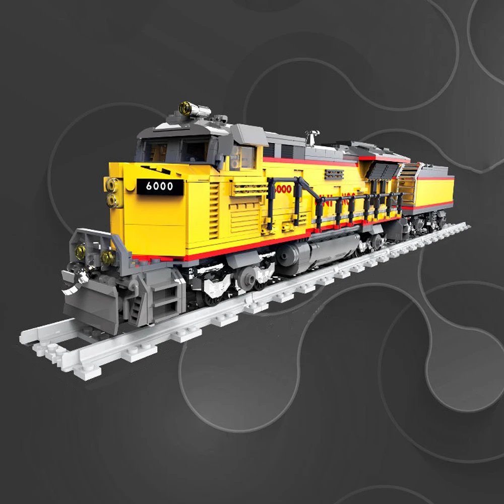 Doinbby Diesel Locomotive AC6000CW Train Railway Техническая модель Строительные блоки для унисекс в возрасте от 14 лет Пласт...
