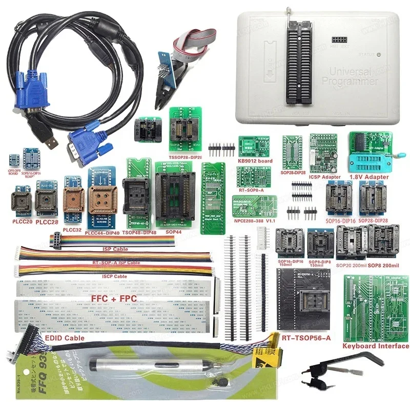 Original High quality RT809H universal programmer with 38 adapter sockets + suction pen IC programmer  Compiler