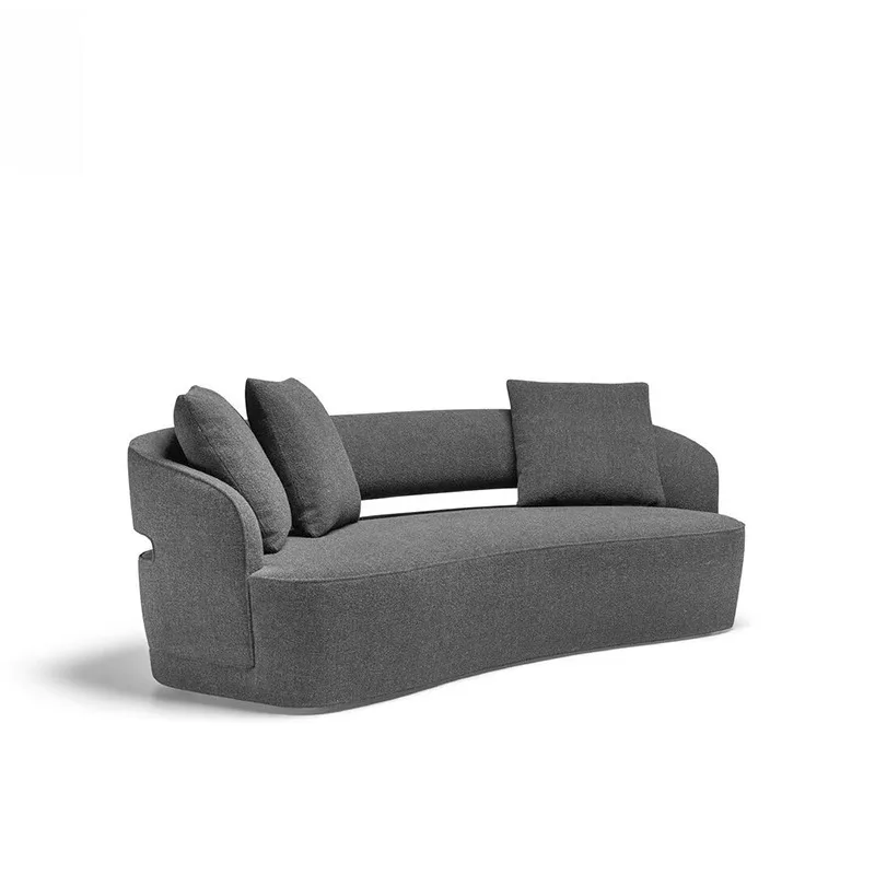 

Italian minimalist light luxury home sofa designer three-person sofa modern simple Nordic fabric straight row sofa