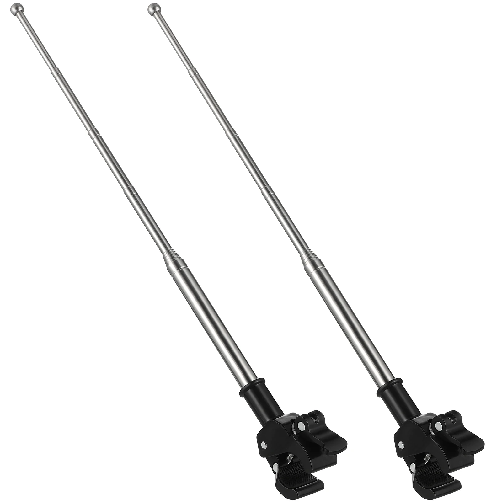

2 Pcs 1.2m Telescopic Stainless Steel Flagpole for Bike Motorcycle Portable Retractable Handlebar Mount Accessories