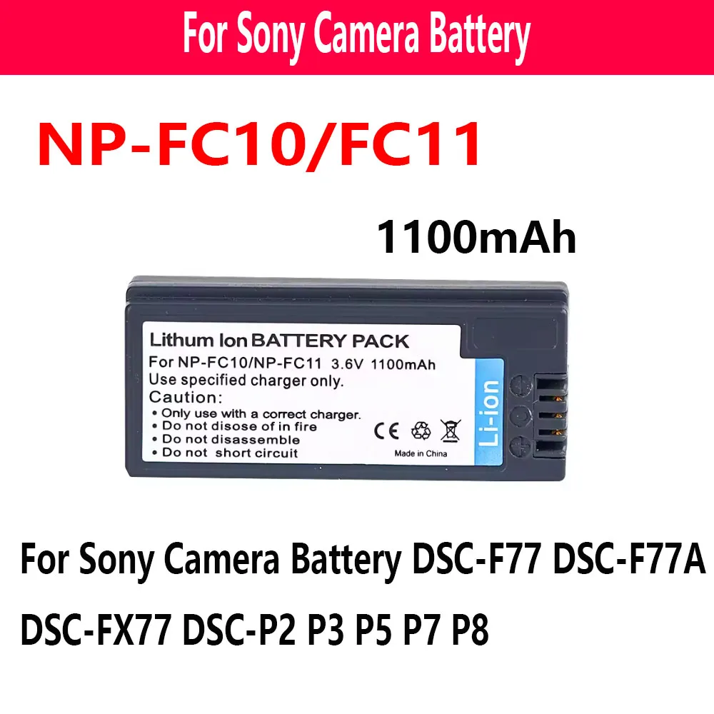 Original NP-FC10/FC11 1100mAh Is Suitable for Sony Camera Battery DSC-F77 DSC-F77A DSC-FX77 DSC-P2 P3 P5 P7 P8