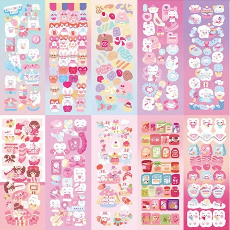 200PCS Assorted Series Cartoons Stickers Set Pack Girl Kids Deco Scrapbooking Diary Album Aesthetic Cute Kawaii Handmade DIY Toy