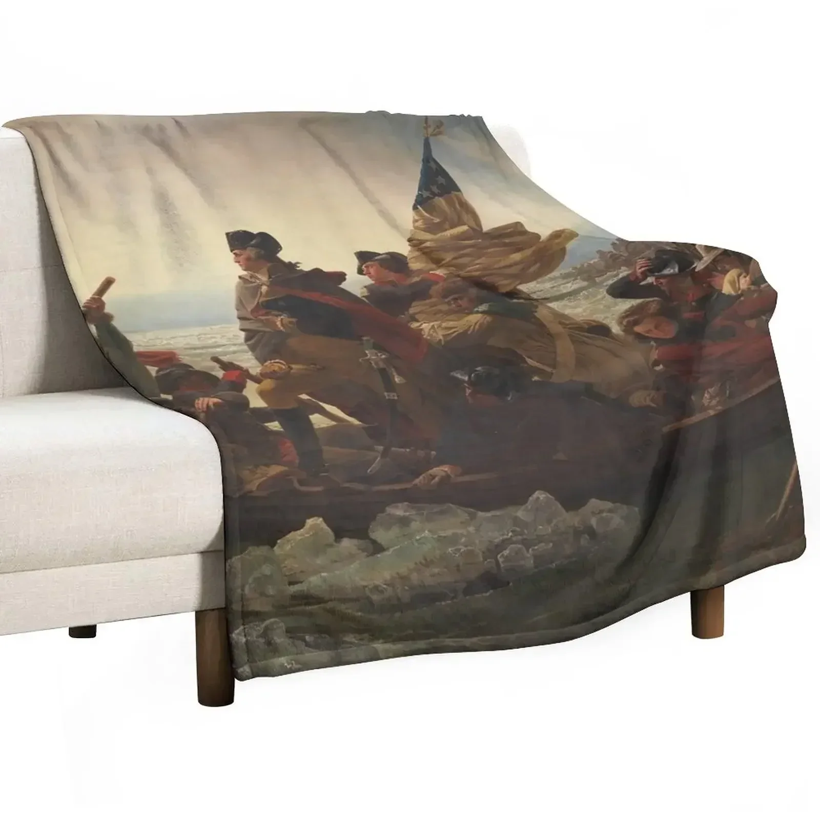 Washington Crossing the Delaware Throw Blanket Sofa Plush Decorative Beds Blankets