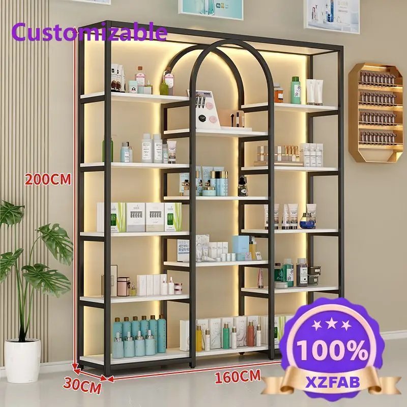 Factory Direct 2026 Light luxury display stand Nail art Cosmetics Display cabinet Beauty salon Shelf Nail polish glue cabinet