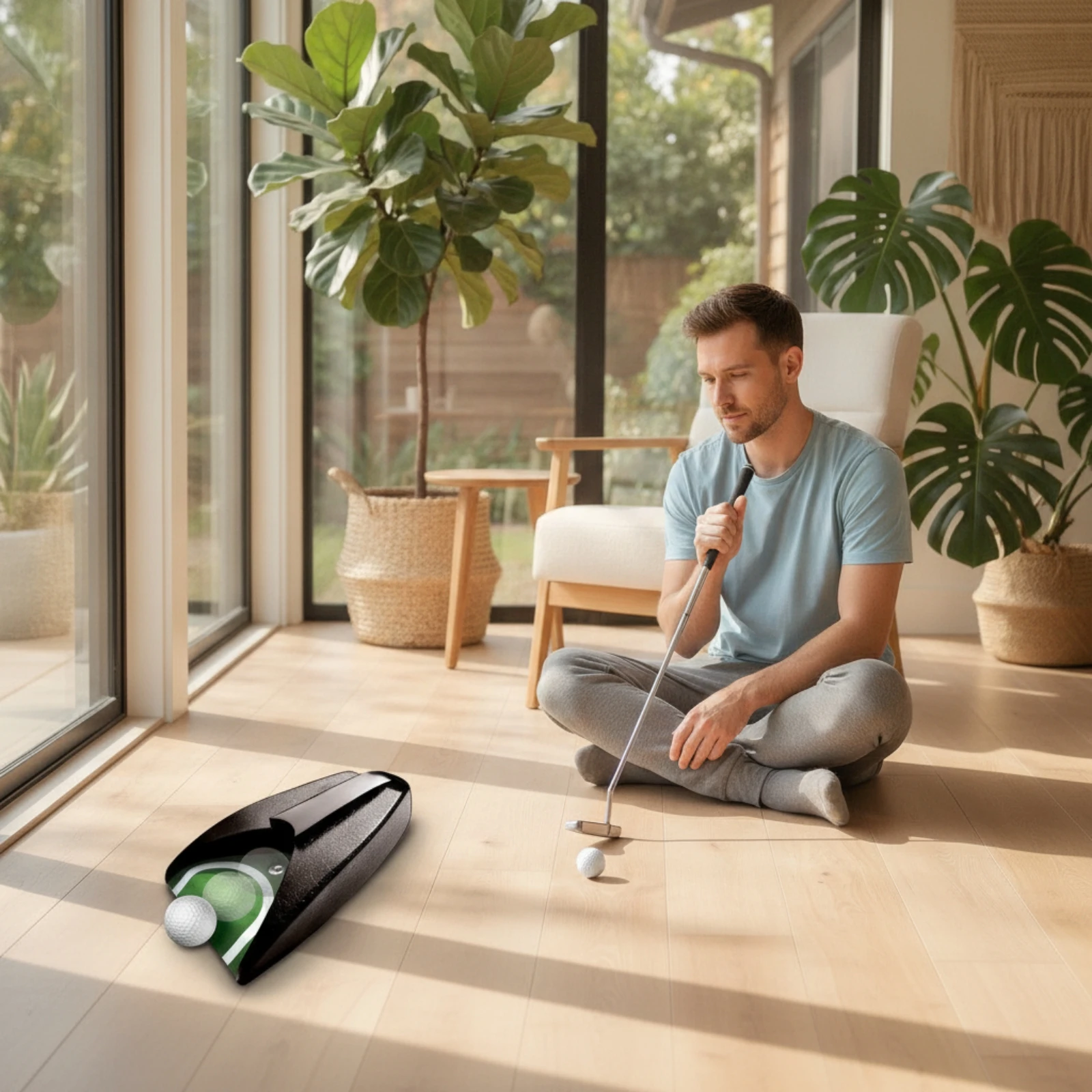 Retourneur automatique de balles de golf portable, machine de putting automatique, unité de putting alimentée par batterie, pour extérieur