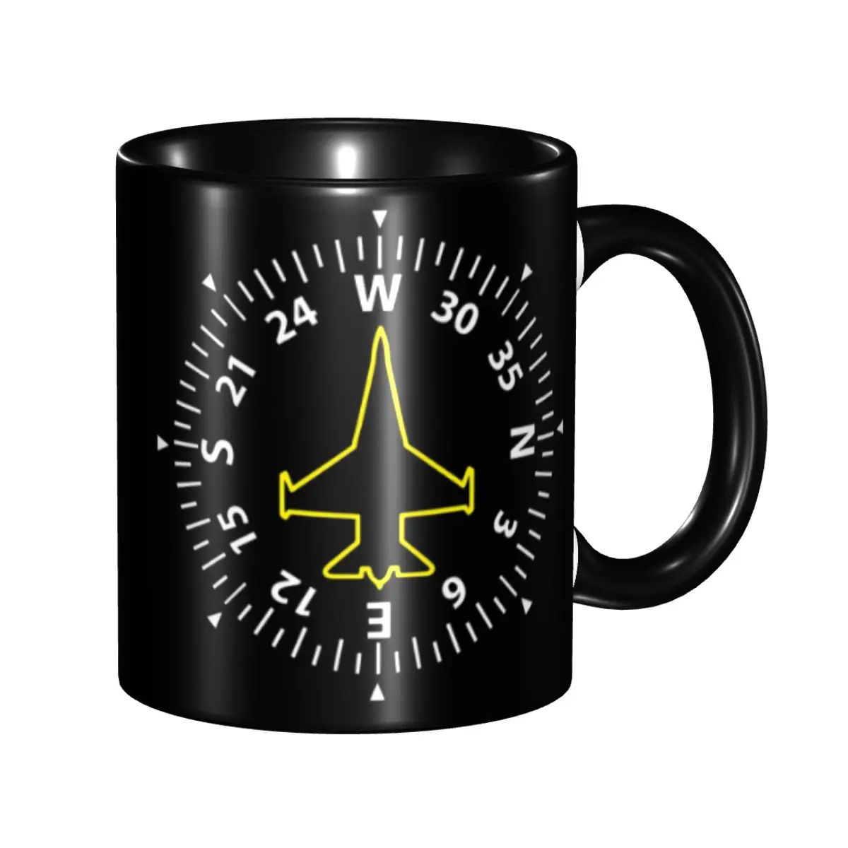

DIY Digital Flight Instruments Fighter Pilot Ceramic Mugs Custom Aviation Airplane Aviator Coffee Cup Creative Present