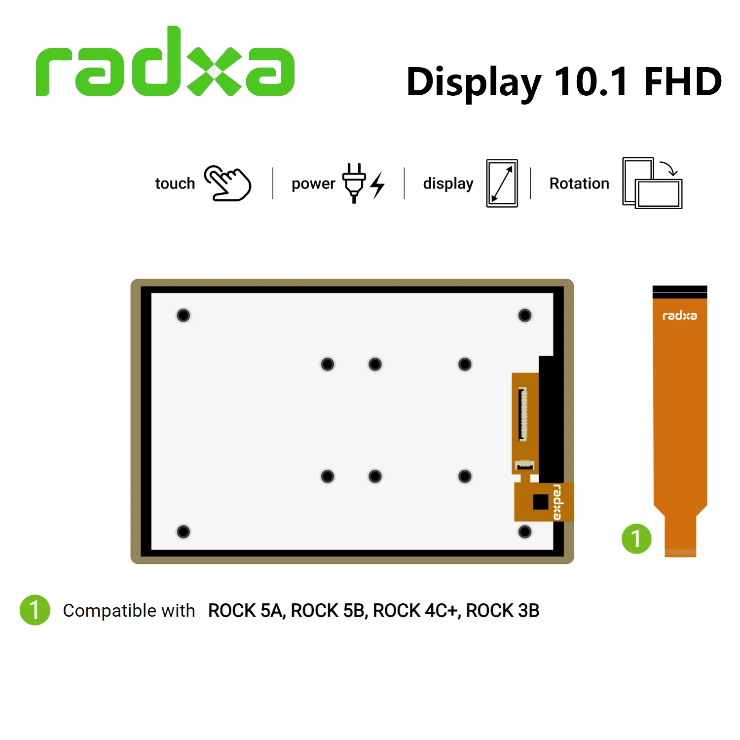 Radxa Panel sentuh kapasitif 10 titik, MIPI layar sentuh FHD 10.1 inci 1200*1920