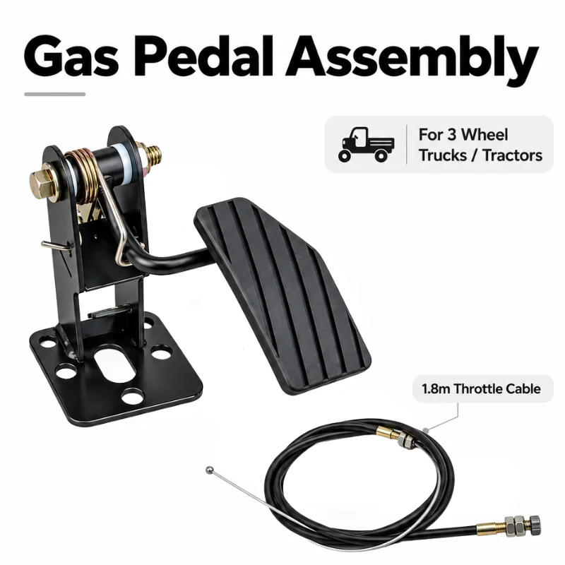 Gas Pedal Assembly with 1.8m Throttle Cable for Motorized Three Wheel Trucks Tractors Utility Vehicles