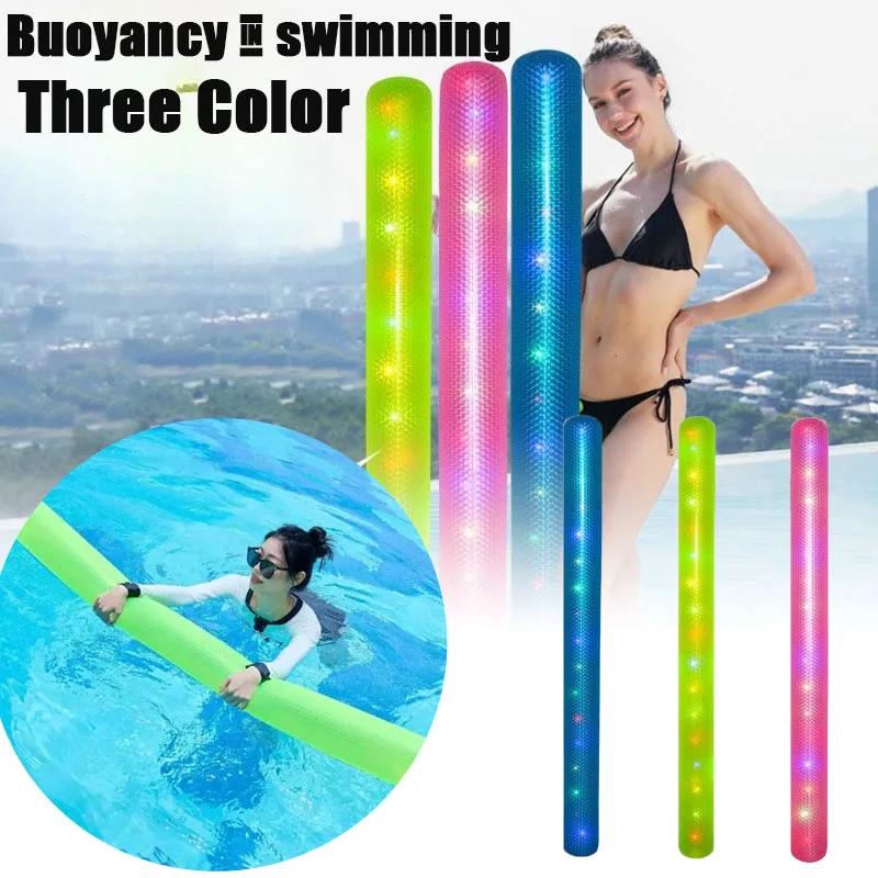 

One Size Light Up Inflatable Buoyancy Rod Floating Pool Stick with LED for Children Adult Swim Training Water Play