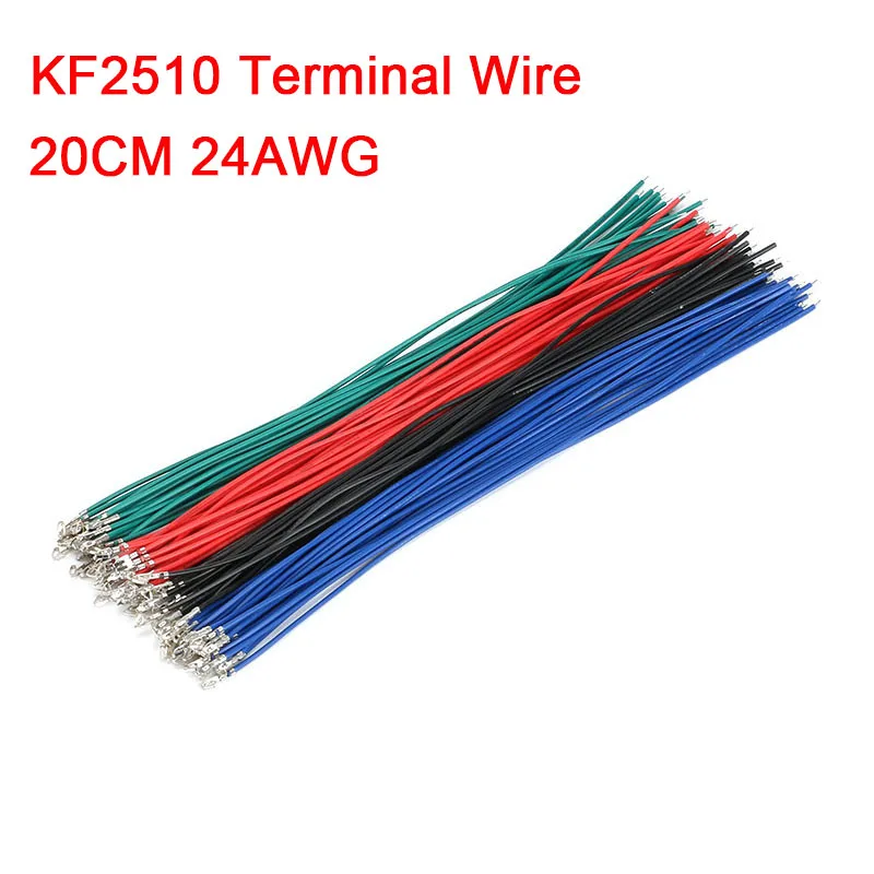 20pcs KF2510 Terminal Electronic Wire 2.54mm Connecting Line Single Head Crimping Cable 24AWG