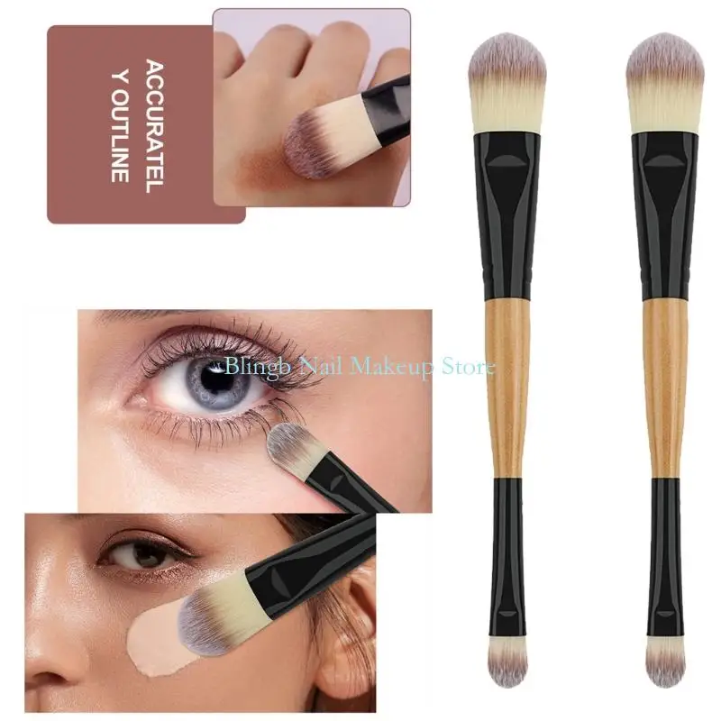 28TAプロフェッショナルメイクアップブラシセット液体基礎とコンシーラーブレンディング用の2つのダブルヘッドナイロンメイクアップツールのセット