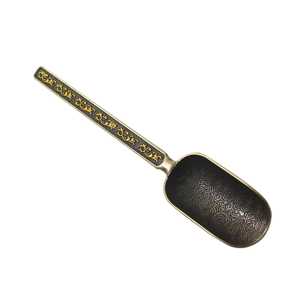 Copper Zinc Loose Leaf Tea Scoop Retro Style Tea Coffee Bean Scooper Measuring Spoon Tea Accessory ( Bronze)