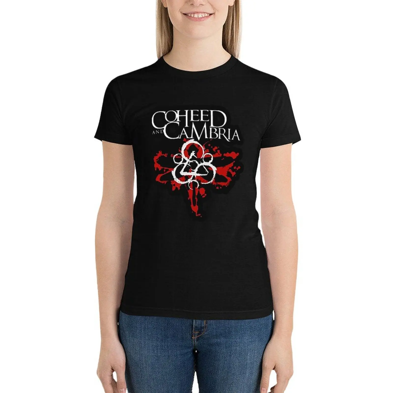 

coohed and cmbria T-Shirt tees aesthetic clothes cat shirts for Women