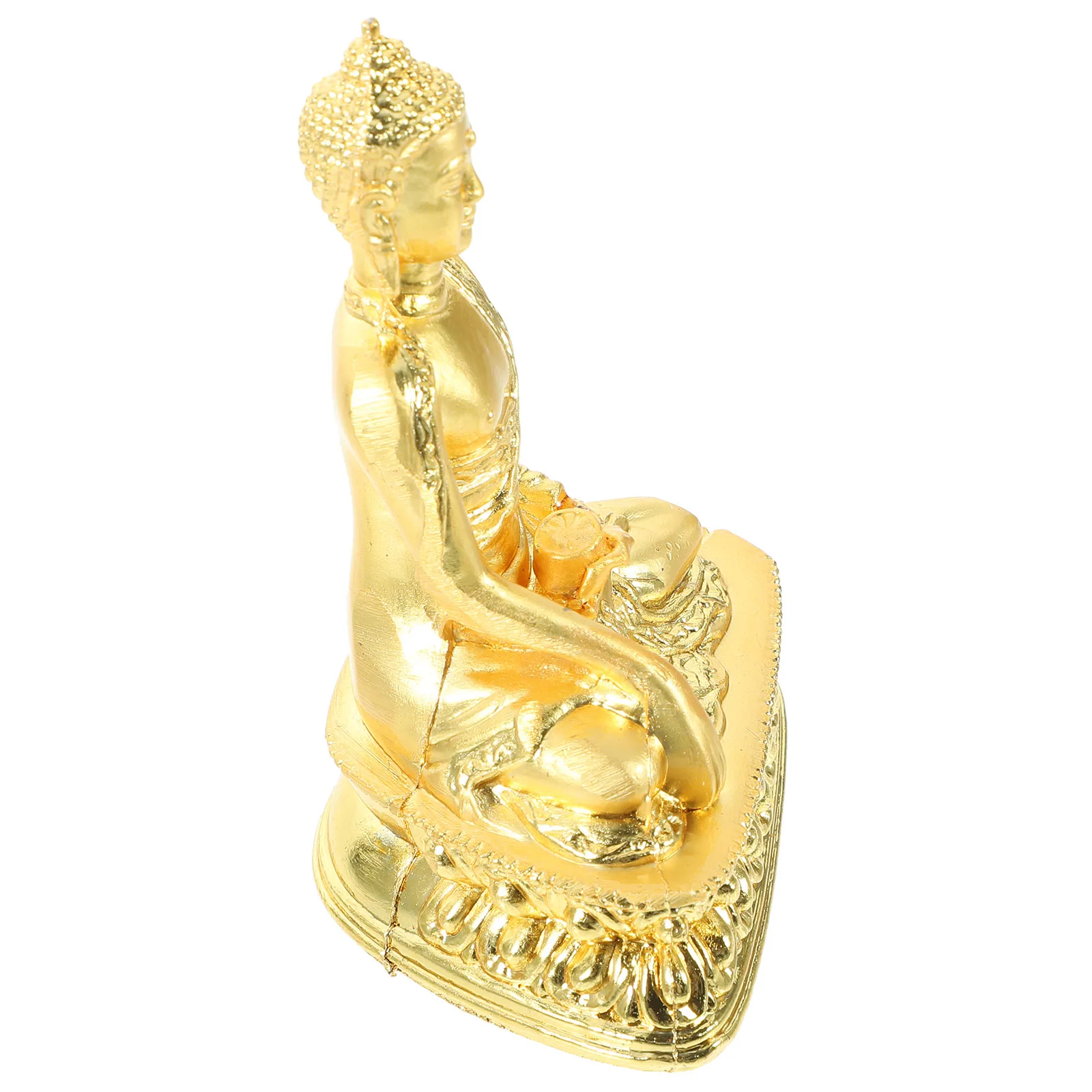 

1Pcs Gold-Plated Buddha Sculpture Realistic Small Ornament Stable Desktop Home Office Meditation Room Decorative