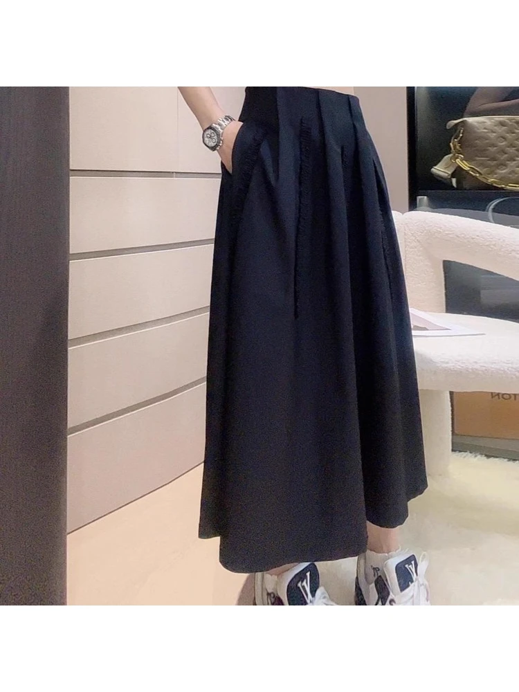 

Faionable Summer 2025 Women's Loose Long Puffy Skirt A-Line High Waist Korean Sle Ele Clothes Casual Chic Dr