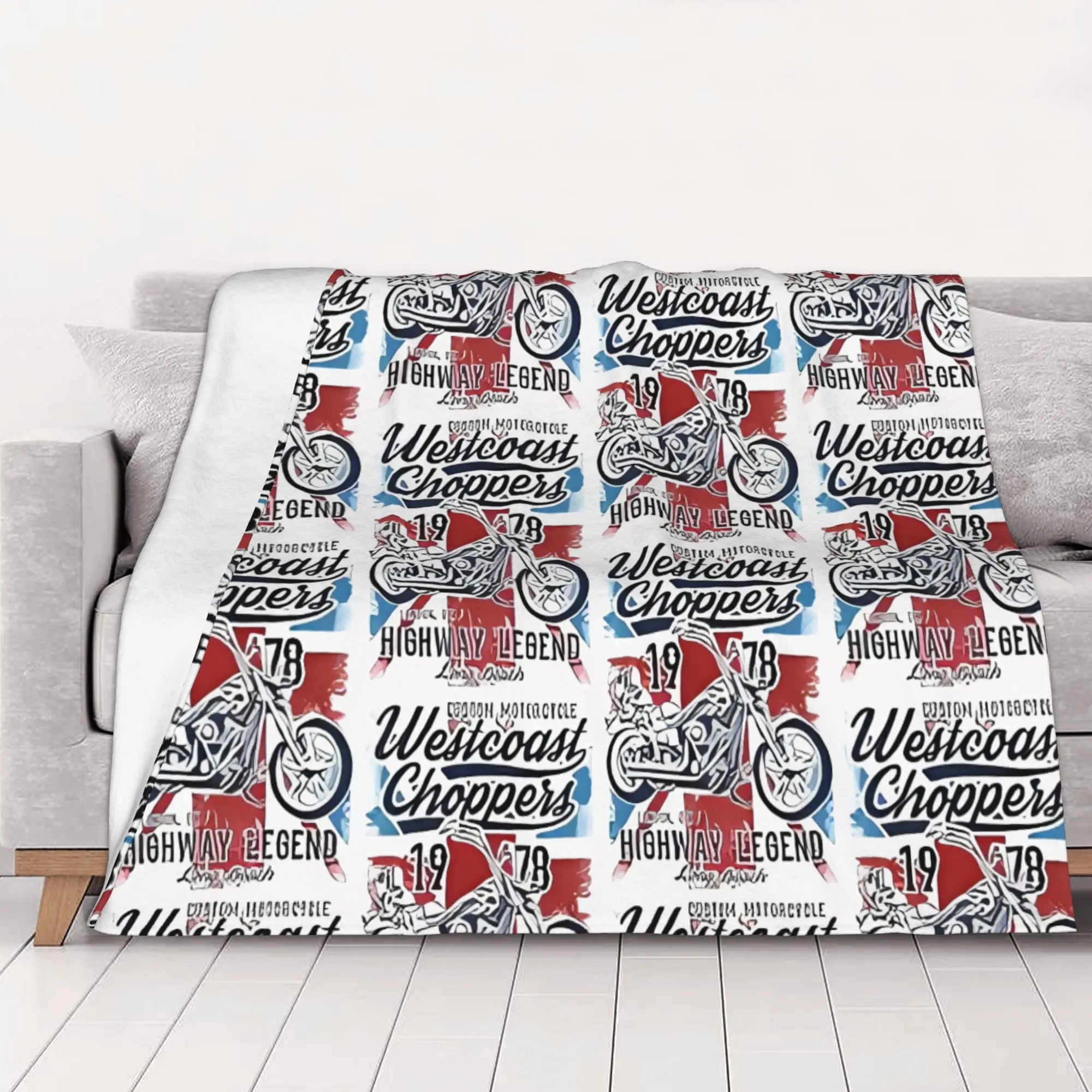 1PC home Cutecore Classic  West Coast Choppers Blanket Super Cosy Plush Home Living Room Sofa halloween