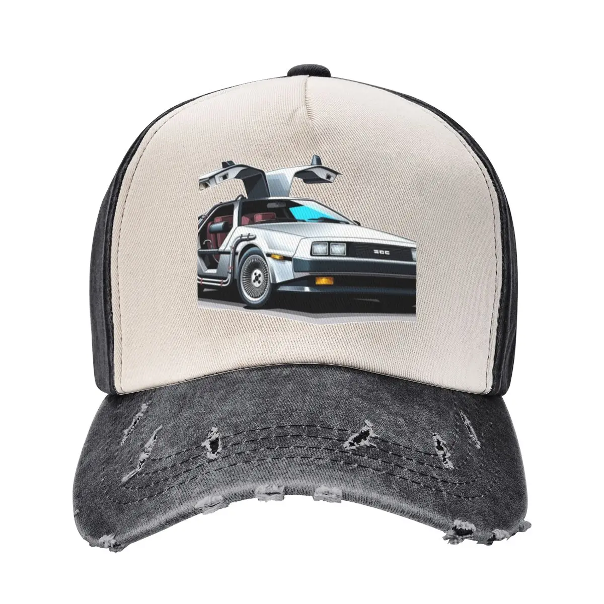 DeLorean Baseball Cap Hat Man For The Sun black Designer Man Women's