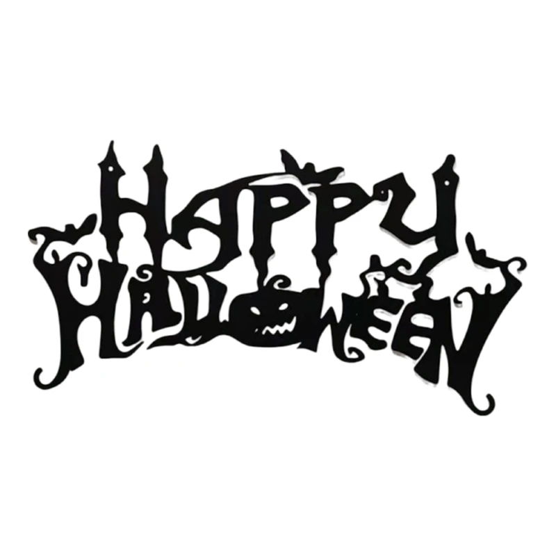 

Eerie Halloween Metal Letter Sign for Door and Garden Decors Holiday Party Wall Hanging Sign Plaques Sculpture Ornament